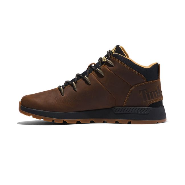 Ανδρικά μποτάκια Timberland TB0A67TG9431 SPRINT TREKKER MID LACE SNEAKER CATHAY SPICE καφέ δέρμα nubuk