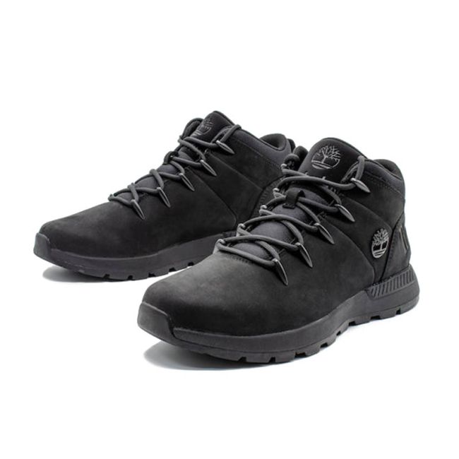 Ανδρικά μποτάκια Timberland SPRINT TREKKER MID BLACKOUT NUBUK μαύρο δέρμα nubuk