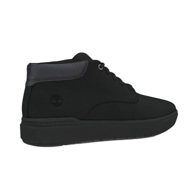 Ανδρικά μποτάκια Timberland TB0A5S5M SENECA BAY MID LACE SNEAKER JET BLACK μαύρο δέρμα nubuk