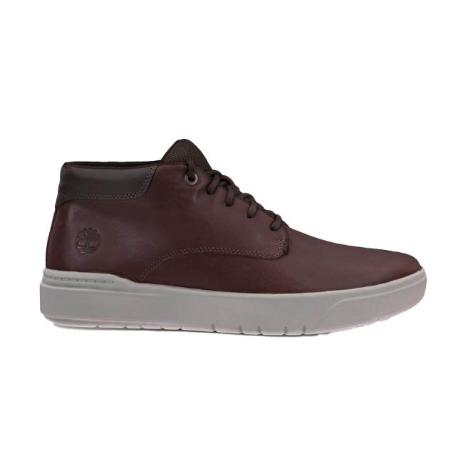 Ανδρικά μποτάκια Timberland TB0A5UVN SENECA BAY MID LACE SNEAKER CHESTNUT καφέ δέρμα