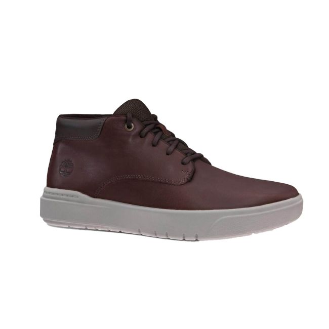 Ανδρικά μποτάκια Timberland TB0A5UVN SENECA BAY MID LACE SNEAKER CHESTNUT καφέ δέρμα