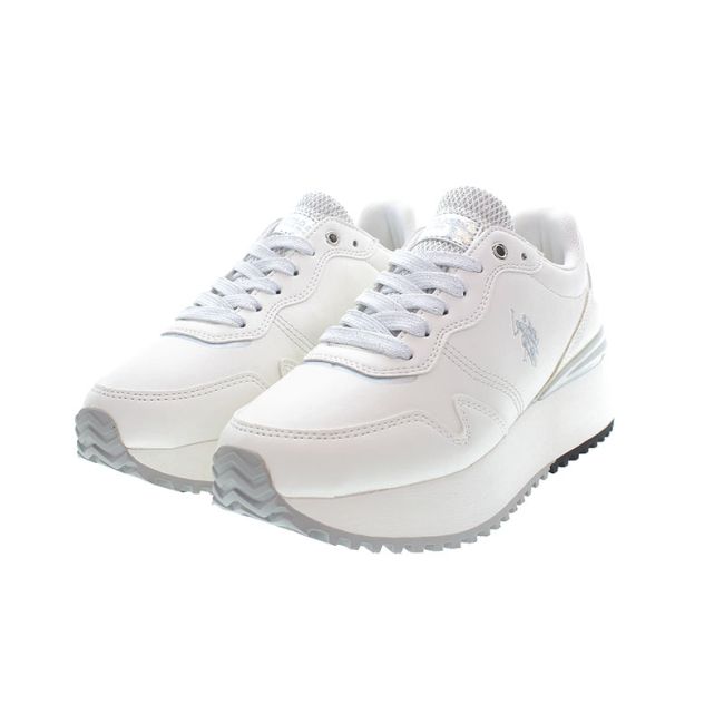 Γυναικεία sneakers U.S.POLO ASSN BAYLE002-WHI-SIL01 PU SYNTH. LEATHER-MESH λευκό