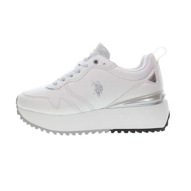 Γυναικεία sneakers U.S.POLO ASSN BAYLE002-WHI-SIL01 PU SYNTH. LEATHER-MESH λευκό