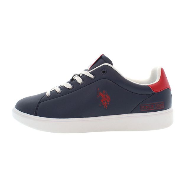 Ανδρικά sneakers U.S.POLO ASSN BYRON001 DBL RED ECO LEATHER μπλέ κόκκινο