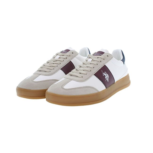 Ανδρικά sneakers U.S.POLO ASSN CAMPY001A-CRE-BOR01 PU SYNTH. LEATHER-SUEDE λευκό