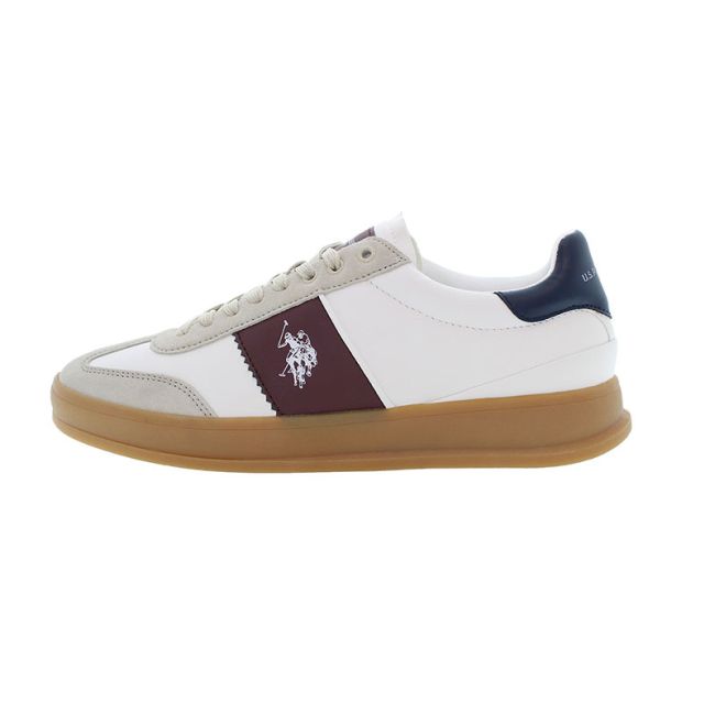 Ανδρικά sneakers U.S.POLO ASSN CAMPY001A-CRE-BOR01 PU SYNTH. LEATHER-SUEDE λευκό