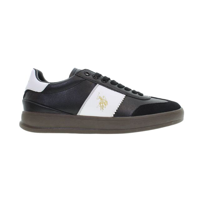 Ανδρικά sneakers U.S.POLO ASSN CAMPY001B-BLK-WHI01 PU SYNTH. LEATHER-SUEDE μαύρο