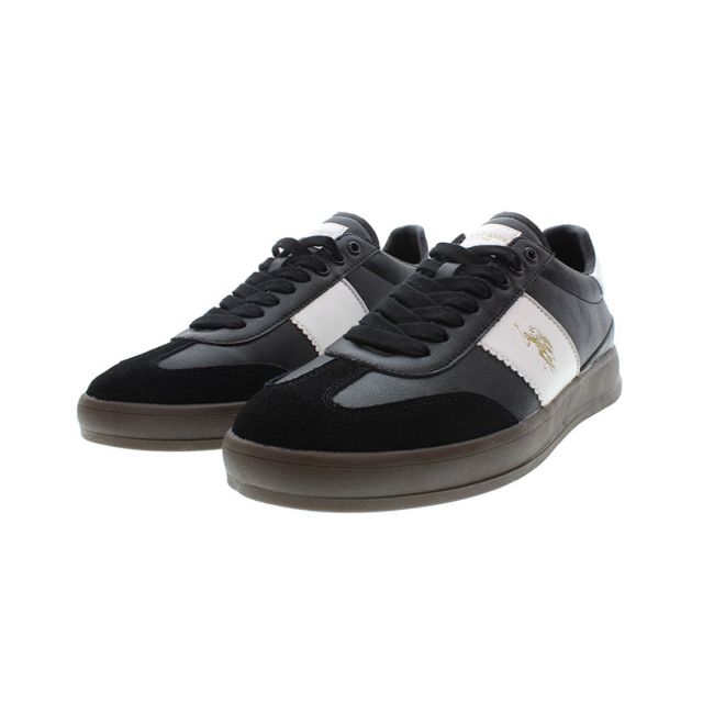 Ανδρικά sneakers U.S.POLO ASSN CAMPY001B-BLK-WHI01 PU SYNTH. LEATHER-SUEDE μαύρο