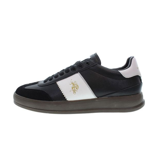 Ανδρικά sneakers U.S.POLO ASSN CAMPY001B-BLK-WHI01 PU SYNTH. LEATHER-SUEDE μαύρο