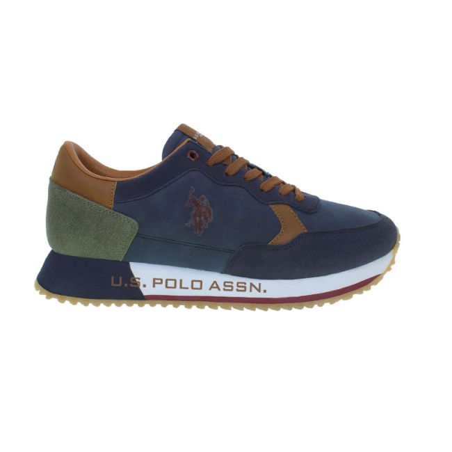 Ανδρικά sneakers U.S.POLO ASSN CLEEF006A-DBL-MIL03 PU SYNTH. NUBUCK-SUEDE μπλε