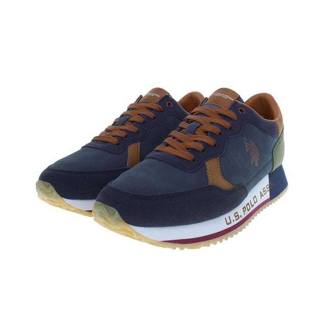 Ανδρικά sneakers U.S.POLO ASSN CLEEF006A-DBL-MIL03 PU SYNTH. NUBUCK-SUEDE μπλε