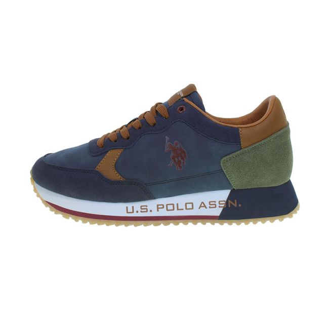 Ανδρικά sneakers U.S.POLO ASSN CLEEF006A-DBL-MIL03 PU SYNTH. NUBUCK-SUEDE μπλε