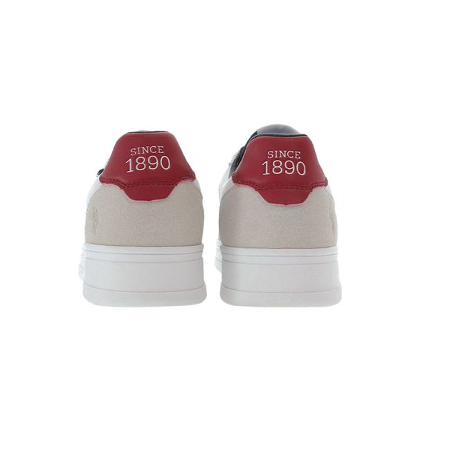 Ανδρικά sneakers U.S.POLO ASSN KOSMO006-BWR PU SYNTH. NUBUCK-PU SYNTH. SUEDE λευκό