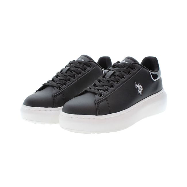 Γυναικεία sneakers U.S.POLO ASSN MEGHAN001-BLK PU SYNTH. LEATHER μαύρο