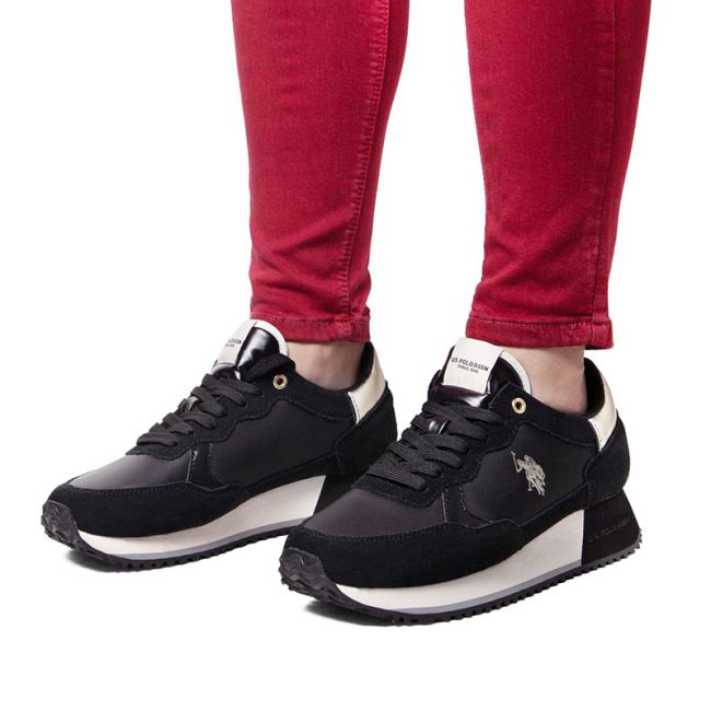 Γυναικεία sneakers U.S.POLO SACHA005A-BLK SUEDE-TEXTILE μαύρο