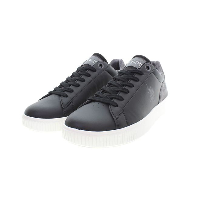 Ανδρικά sneakers U.S.POLO ASSN TYMES006A-BLK PU SYNTH. LEATHER-NYLON μαύρο