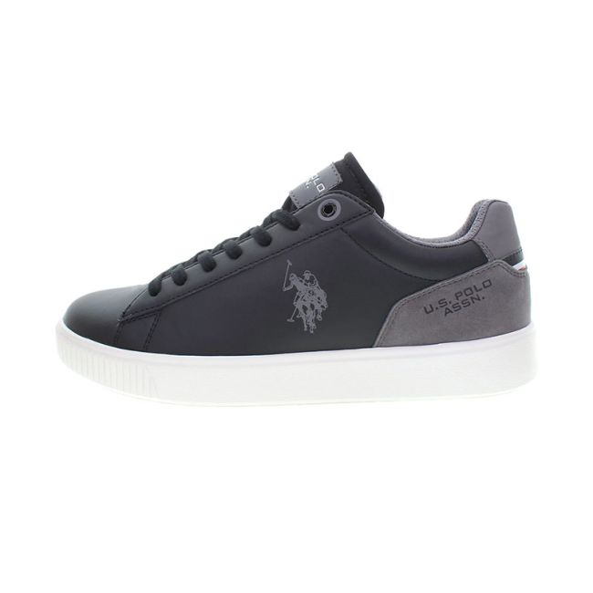 Ανδρικά sneakers U.S.POLO ASSN TYMES006A-BLK PU SYNTH. LEATHER-NYLON μαύρο