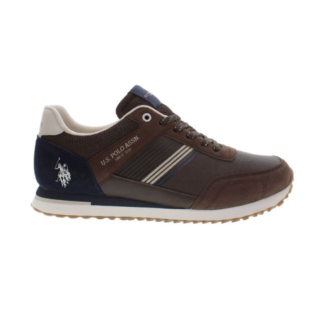 Ανδρικά sneakers U.S.POLO ASSN XIRIO010-BRW PU SYNTH. LEATHER-TEXTILE καφέ