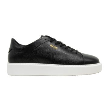 Ανδρικά sneakers BOSS B5720 BLACK TUMBLE μαύρο δέρμα