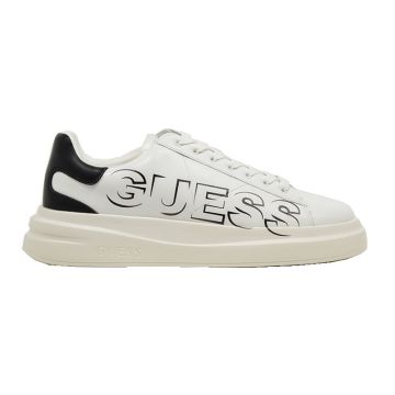 Ανδρικά sneakers GUESS FMPELBSUE12-WHIBK ELBA λευκό δέρμα