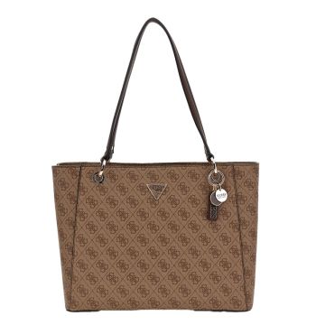 Γυναικεία τσάντα ώμου GUESS HWBG787925 LATTE LOGO/BROWN NOELLE μπεζ