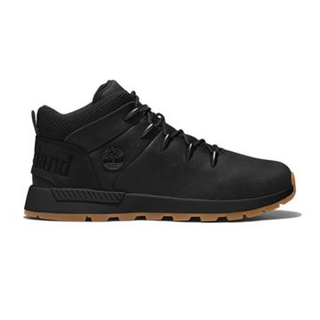 Ανδρικά μποτάκια Timberland TB0A2PB4015 SPRINT TREKKER MID LACE SNEAKER JET BLACK μαύρο δέρμα nubuk