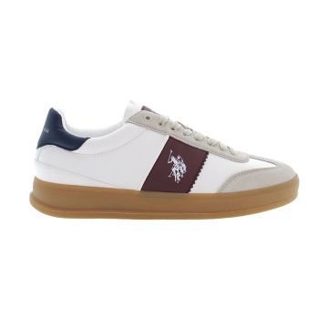 Ανδρικά sneakers U.S.POLO ASSN CAMPY001A-CRE-BOR01 PU SYNTH. LEATHER-SUEDE λευκό