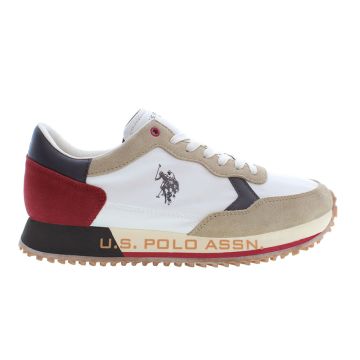 Ανδρικά sneakers U.S.POLO ASSN CLEEF001A-CUO-RED01 NYLON-SUEDE μπεζ