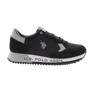 Ανδρικά sneakers U.S.POLO ASSN CLEEF006A-BLK PU SYNTH. NUBUK-SUEDE μαύρο