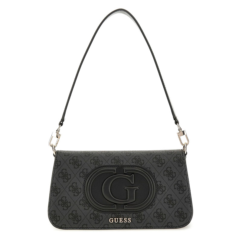  Γυναικεία τσάντα ώμου/χιαστί GUESS HWESG951320 COAL LOGO BLACK ECO MIETTA γκρι 2025