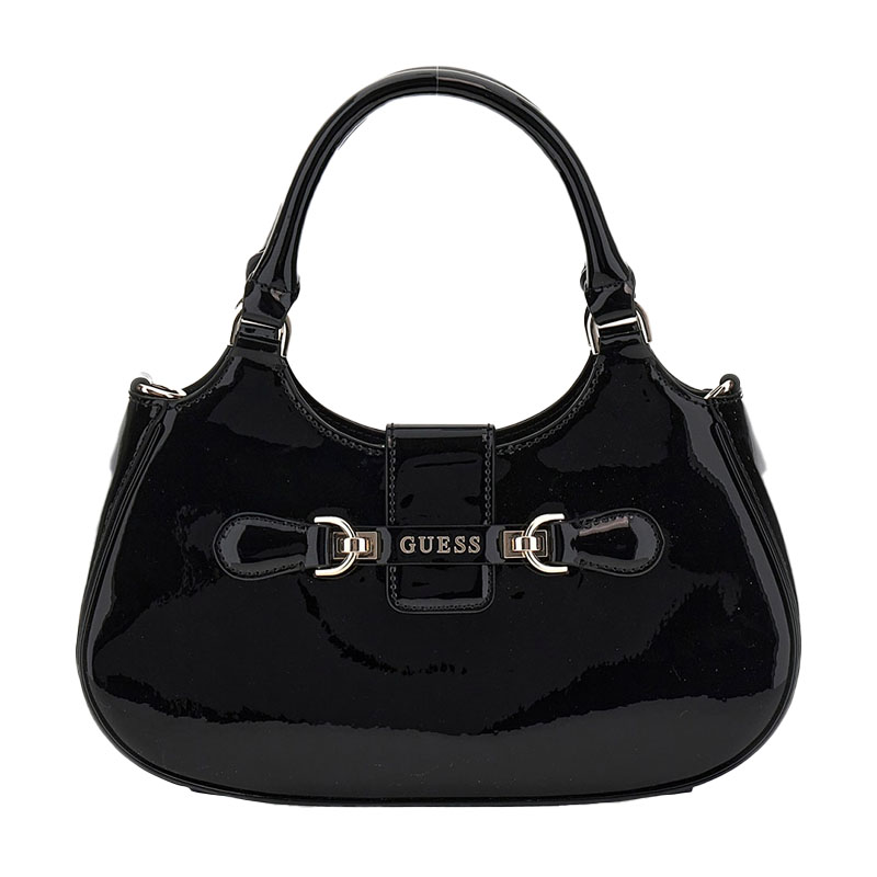  Γυναικεία τσάντα χειρός/ώμου GUESS HWPG950005 BLACK NOLANA μαύρο λουστρίνι 2025