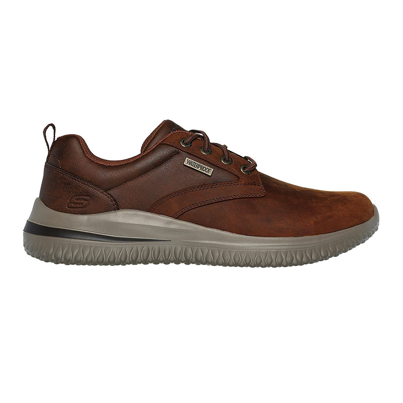 SKECHERS Ανδρικά sneakers SKECHERS 210661/CDB DELSON 3.0-GLAVINE DARK BROWN καφέ δέρμα nubuck